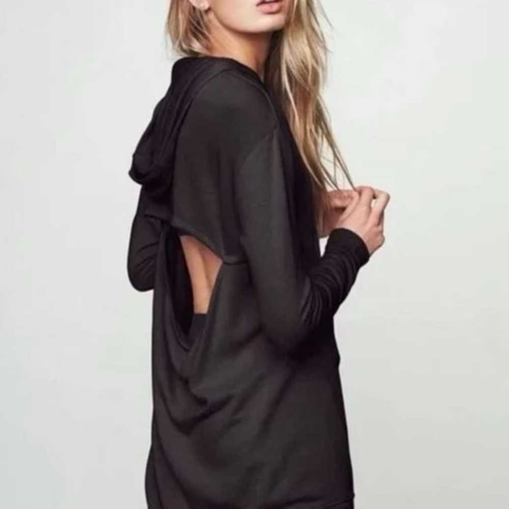 Victoria's Secret Victoria Sport Sexy Open Back Hooded Fleece Tunic Pullover XS
